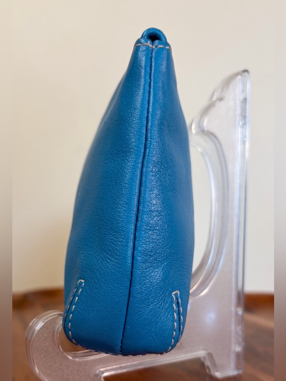 Coach Turquoise Blue Leather Wristlet Clutch EUC - Picture 9 of 16